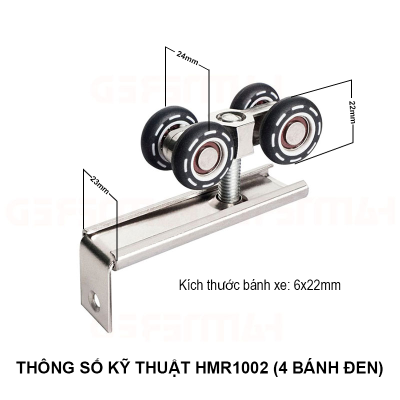 THÔNG SỐ BÁNH XE HMR1002 (4 BÁNH ĐEN)