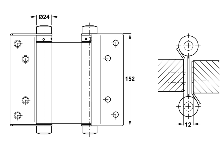 Thông Số Kĩ Thuật Bản lề Bật 2 Chiều Hafele 927.97.080 25-30kg 152mm Inox 316