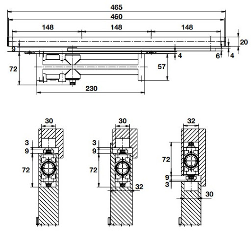 Thông số kĩ thuật cùi chỏ âm Hafele 931.47.039 60kg có điểm dừng