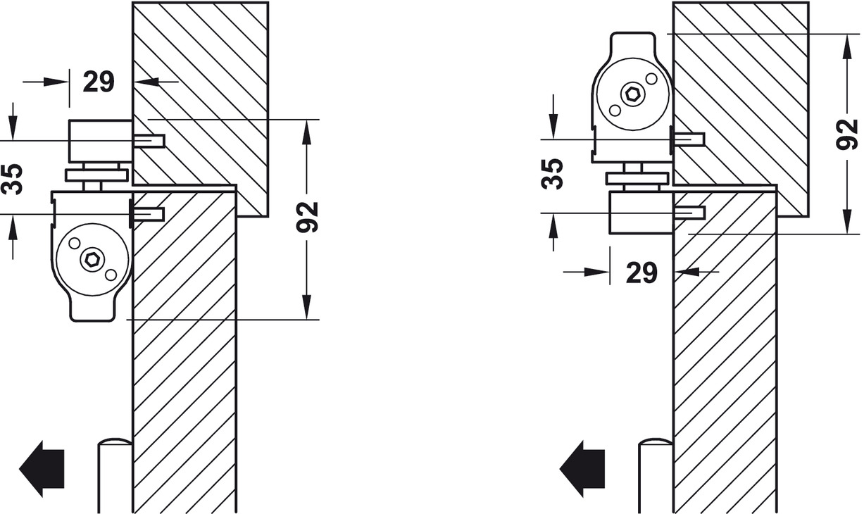 Thông Số Kĩ Thuật Tay co thủy lực Hafele 931.84.289 80kg DCL83 không điểm dừng