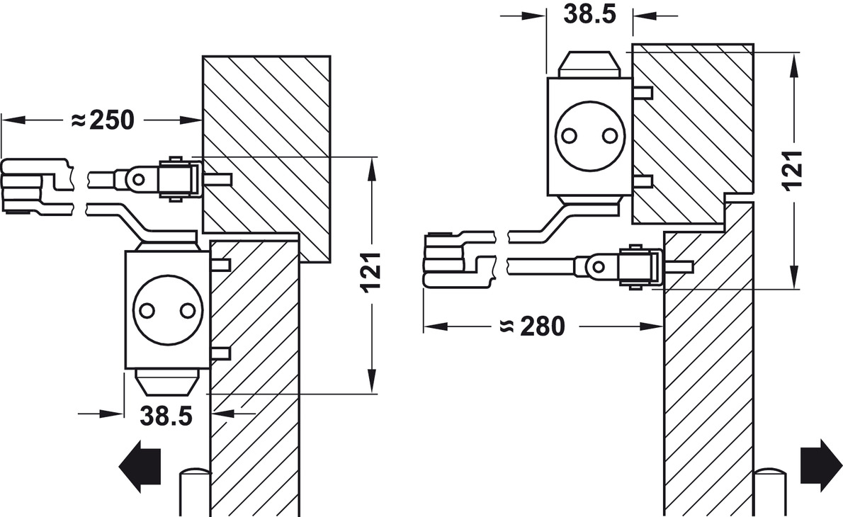 Thông Số Kĩ Thuật Tay co thủy lực Hafele 931.84.669 100kg DCL51 có điểm dừng