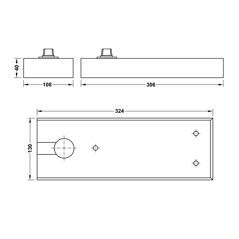 Thông số kĩ thuật bản lề sàn Hafele 932.84.020 105kg 950mm