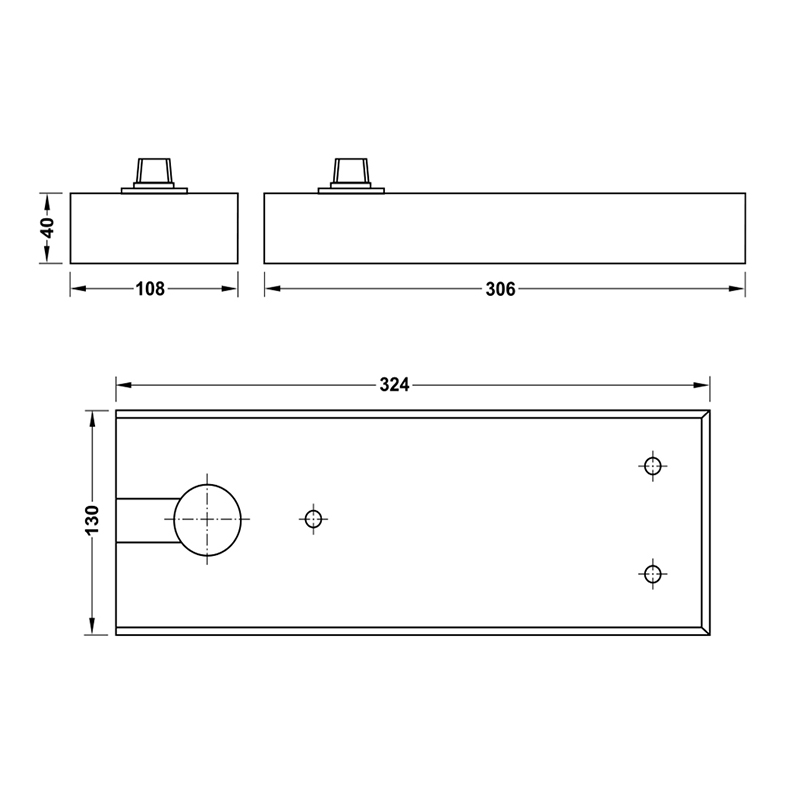 Thông số kĩ thuật bản lề sàn Hafele 932.84.040 250kg 1250mm