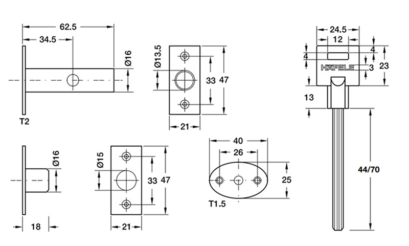 Thông số kĩ thuật chốt an toàn Hafele 911.62.357