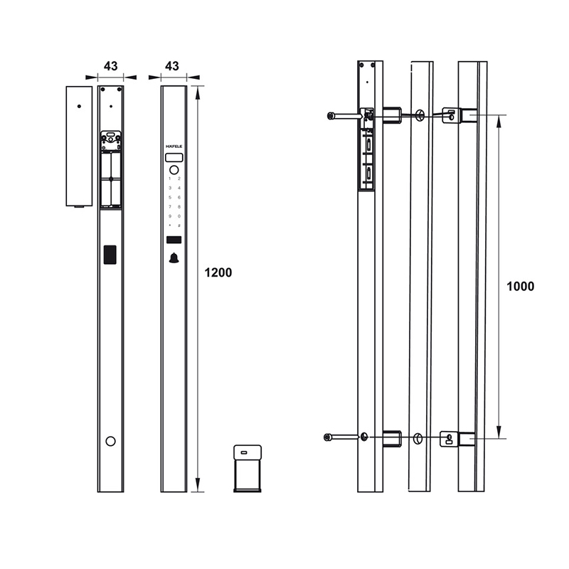 Thông số kĩ thuật khóa cửa Hafele EH600 912.05.851