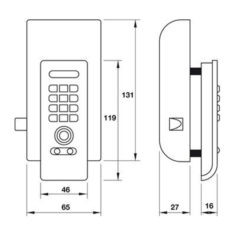 Thông số kĩ thuật khóa cửa Hafele EL330-TK 225.12.650