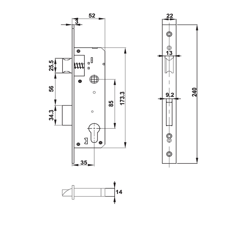 Thông số kĩ thuật khóa cửa Hafele EL650-TCS 912.20.120