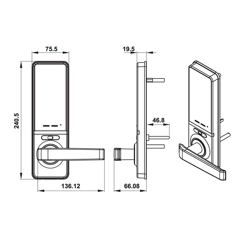 Thông số kĩ thuật khóa cửa Hafele EL700-TC 912.05.496