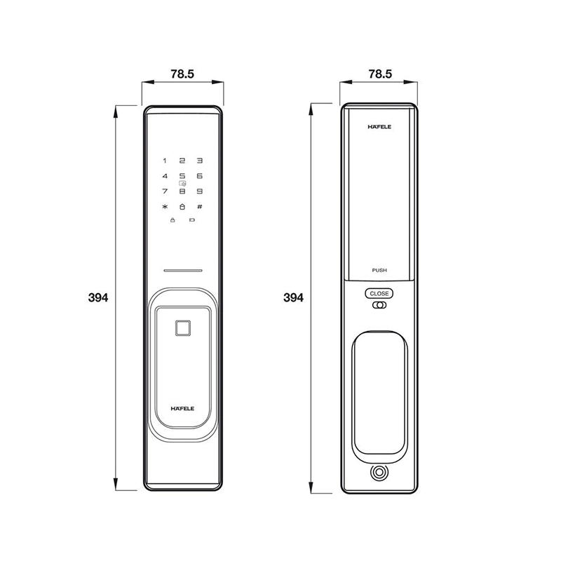 Thông số kĩ thuật khóa cửa Hafele P810 912.20.260