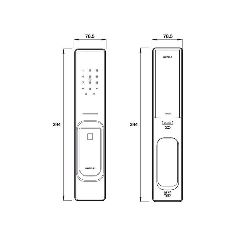 Thông số kĩ thuật khóa cửa Hafele P810 912.20.261