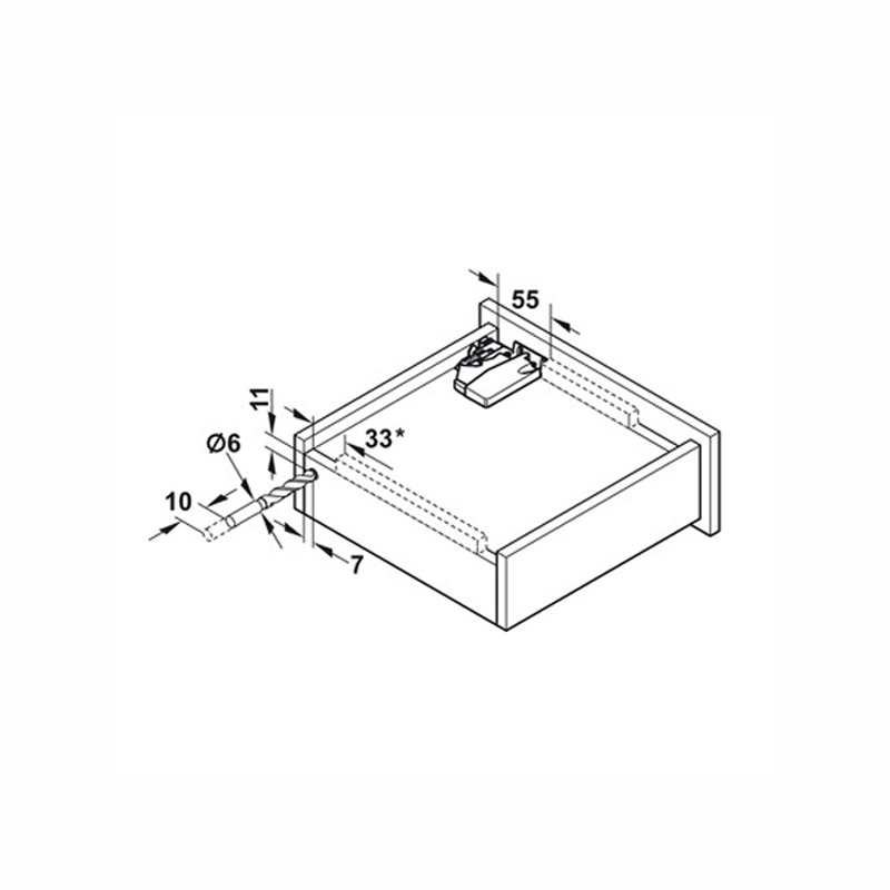 Thông số kĩ thuật ray âm giảm chấn Hafele 423.54.731 300mm