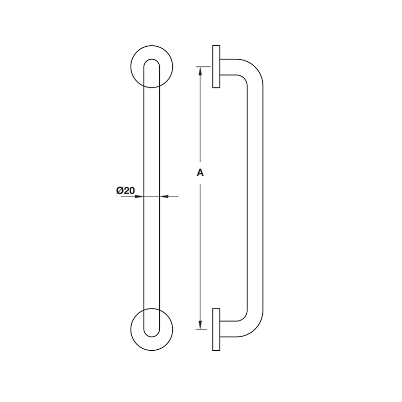 Thông số kĩ thuật tay nắm cửa Hafele 902.20.194 tim 200 inox mờ