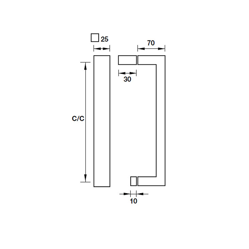 Thông số kĩ thuật tay nắm cửa Hafele 903.11.563 tim 550 inox bóng