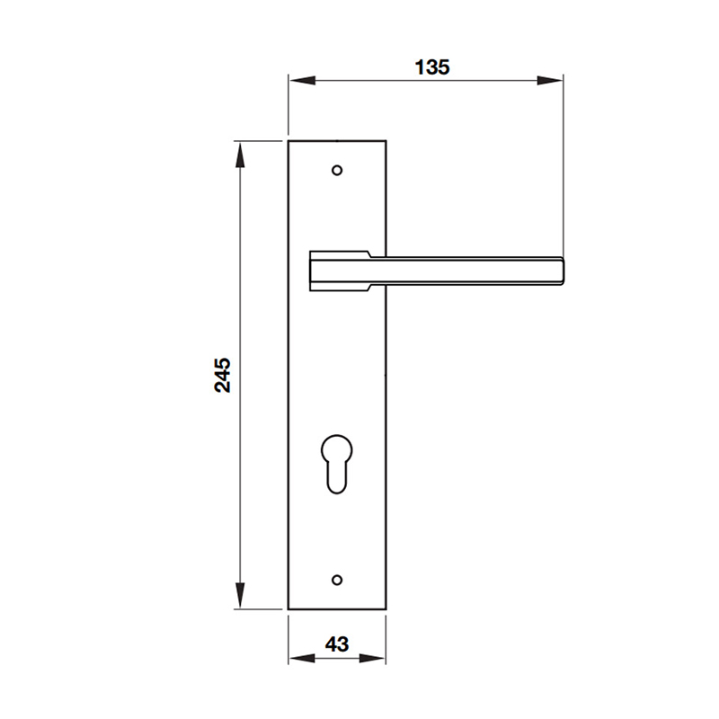 Thông số kĩ thuật tay nắm khóa inox 304 Hafele 901.79.063 250mm