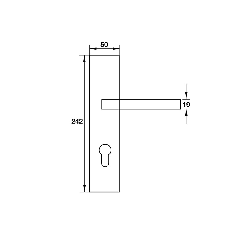 Thông số kĩ thuật tay nắm khóa inox 304 Hafele 903.99.303 240mm