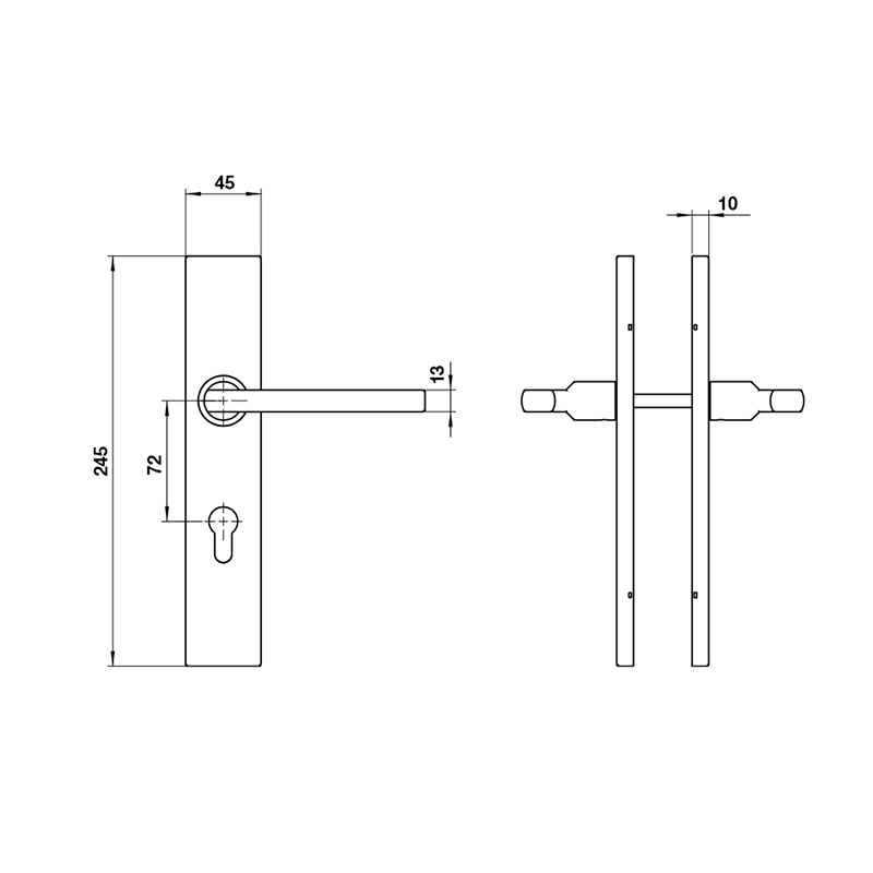 Thông số kĩ thuật tay nắm khóa inox 304 Hafele 903.99.819 250mm