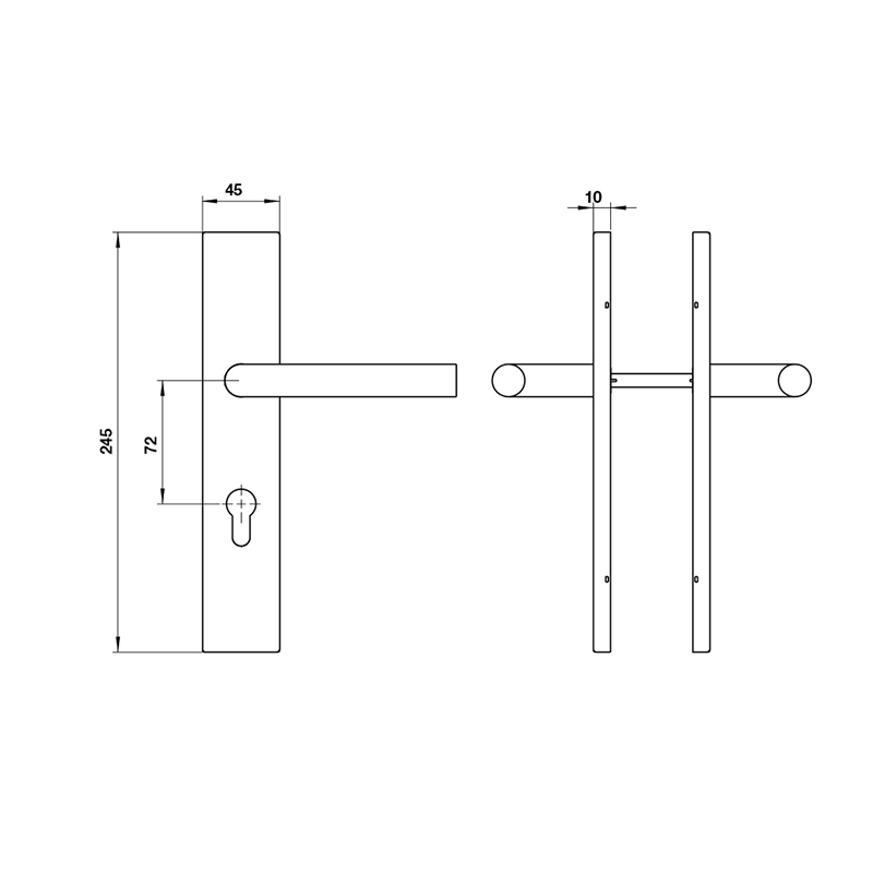 Thông số kĩ thuật tay nắm khóa inox 304 Hafele 903.99.821 250mm