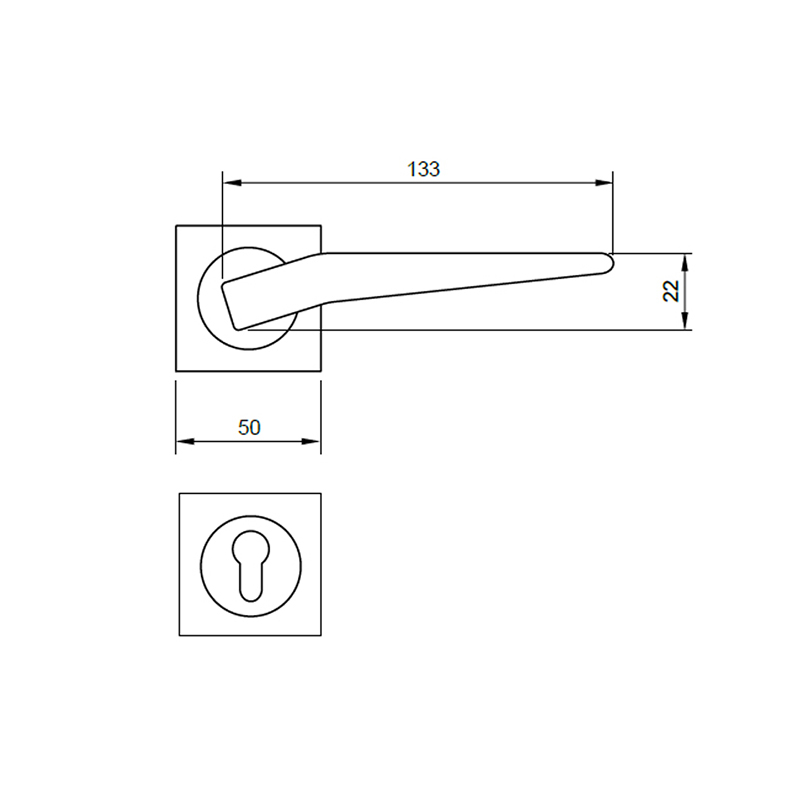 Thông số kĩ thuật tay nắm khóa phân thể đồng thau Hafele 901.79.722