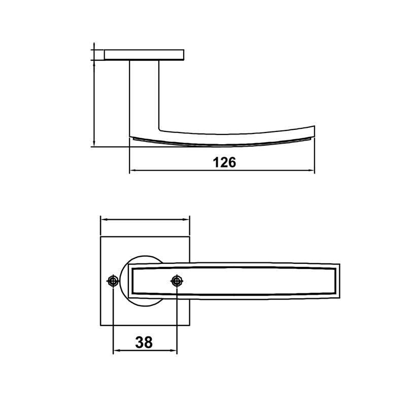 Thông số kĩ thuật tay nắm khóa phân thể inox 304 Hafele 903.92.716