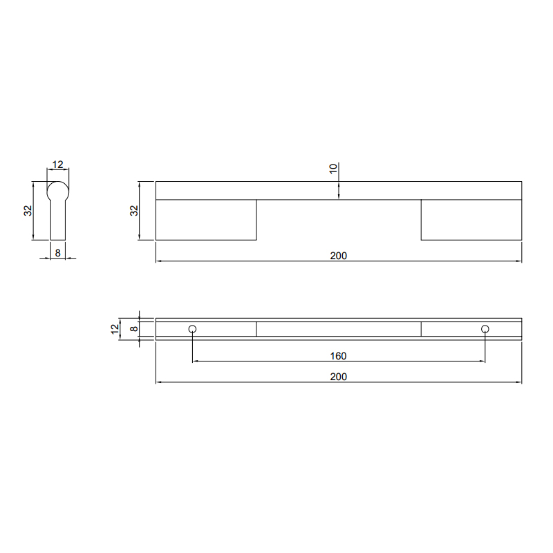 Thông số kĩ thuật tay tủ IVAN 09204.160 BSN ken xước bóng dài 160mm