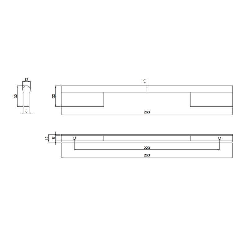 Thông số kĩ thuật tay tủ IVAN 09204.224 BSN ken xước bóng dài 224mm