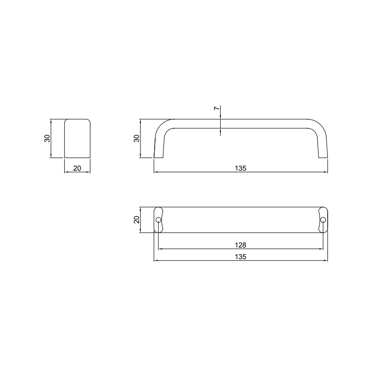 Thông số kĩ thuật tay tủ IVAN 09635.128 SC crom mờ 128mm