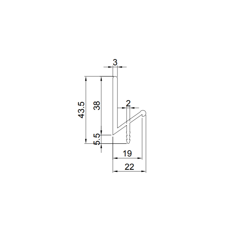 Thông số kĩ thuật tay tủ IVAN 09724.001-3000 SC crom mờ dài 3000mm