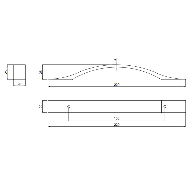 Thông số kĩ thuật tay tủ IVAN 09802.160 BSN ken xước bóng dài 160mm