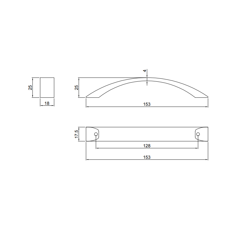 Thông số kĩ thuật tay tủ IVAN 09806.128 BSN ken xước bóng dài 128mm