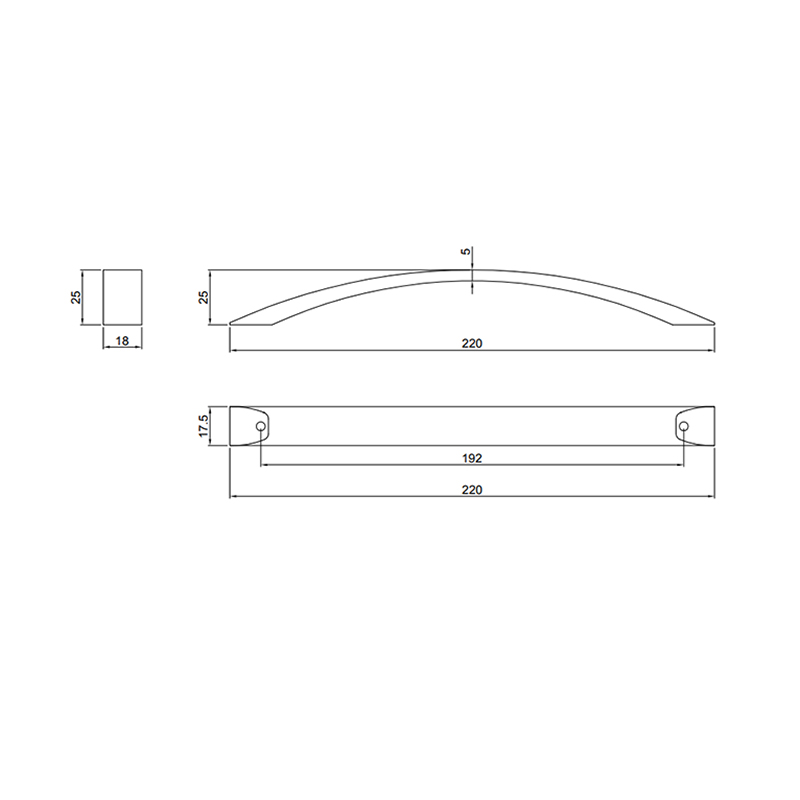 Thông số kĩ thuật tay tủ IVAN 09806.192 BSN ken xước bóng dài 192mm