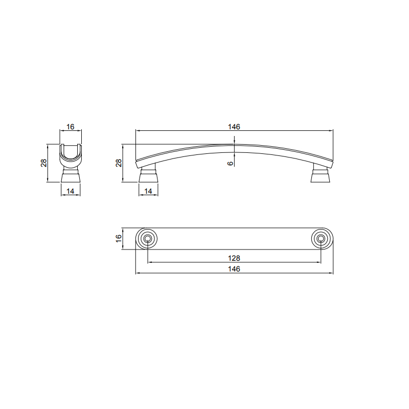 Thông số kĩ thuật tay tủ IVAN 10764.128 CF café vàng dài 128mm