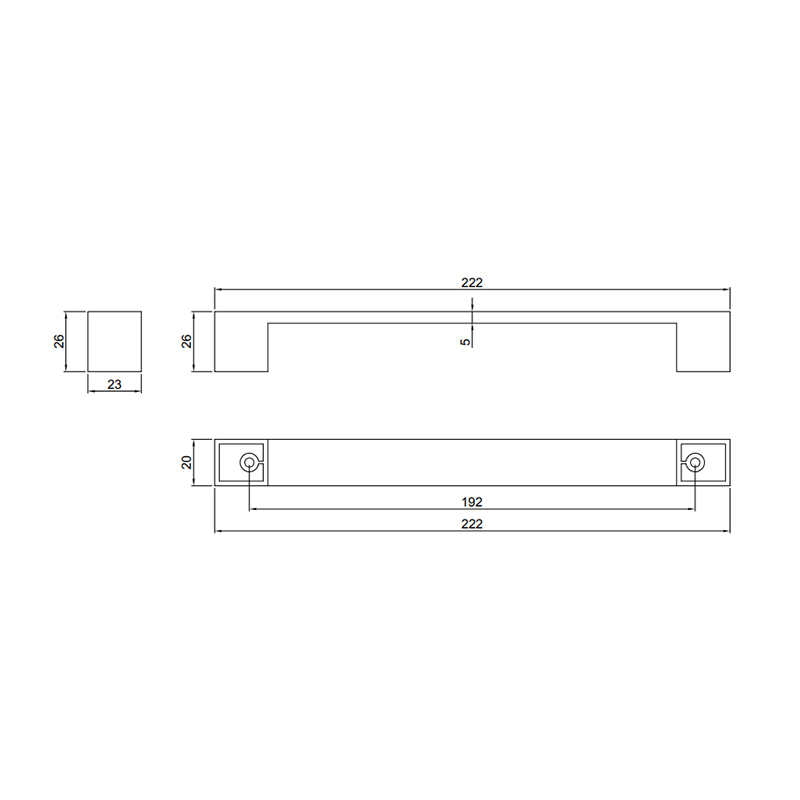 Thông số kĩ thuật tay tủ IVAN 10829.192 BSN ken xước bóng dài 192mm