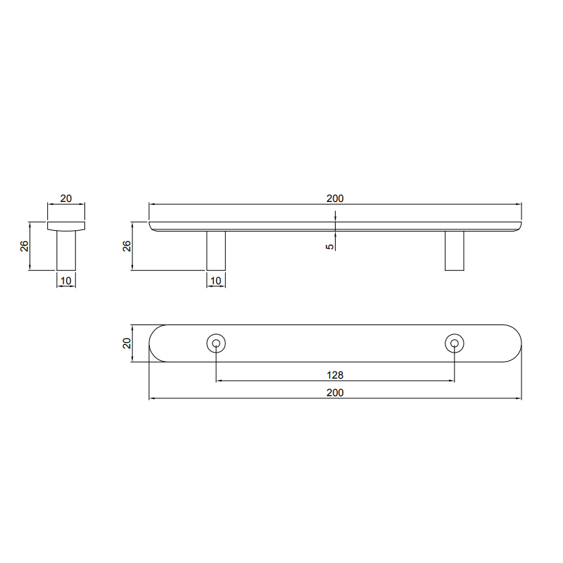 Thông số kĩ thuật tay tủ IVAN 10871.128 BSN ken xước bóng dài 128mm