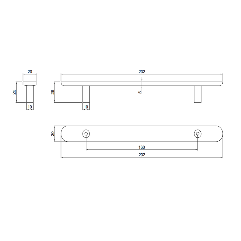 Thông số kĩ thuật tay tủ IVAN 10871.160 BSN ken xước bóng dài 160mm