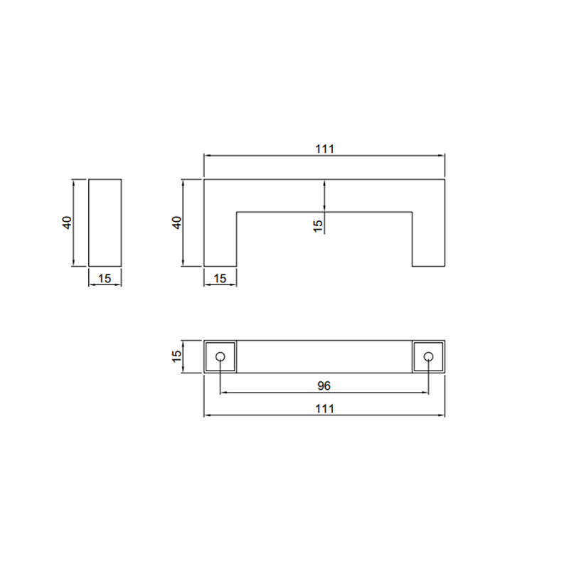 Thông số kĩ thuật tay tủ IVAN 11315.096 SSS inox mờ dài 96mm