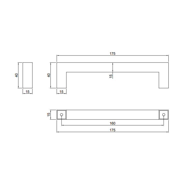 Thông số kĩ thuật tay tủ IVAN 11315.160 SSS inox mờ dài 160mm