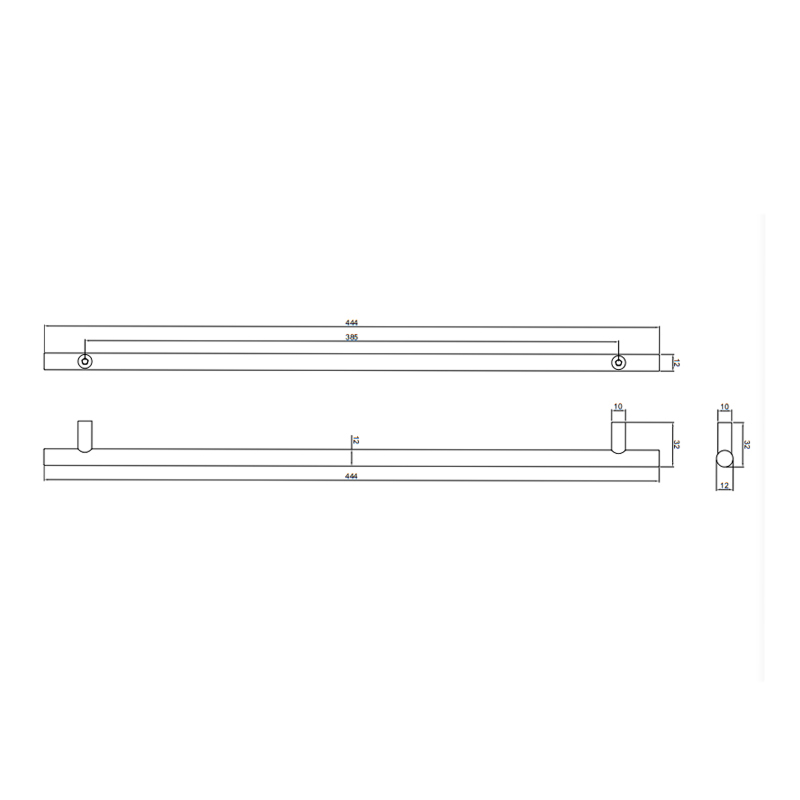 Thông số kĩ thuật tay tủ IVAN 11315.384 SSS inox mờ dài 384mm