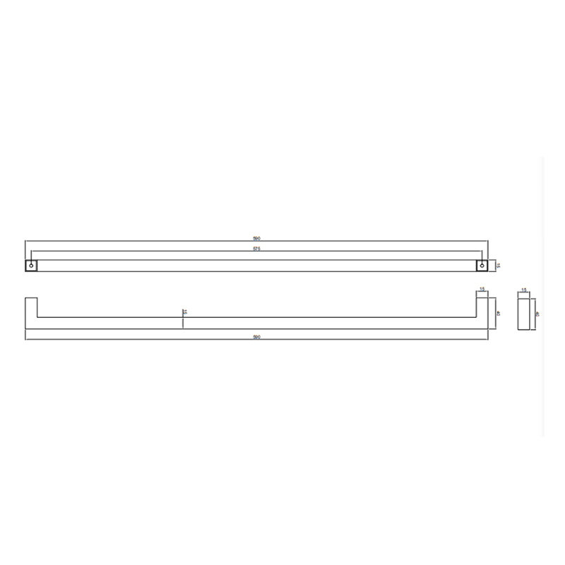 Thông số kĩ thuật tay tủ IVAN 11315.576 SSS inox mờ dài 576mm