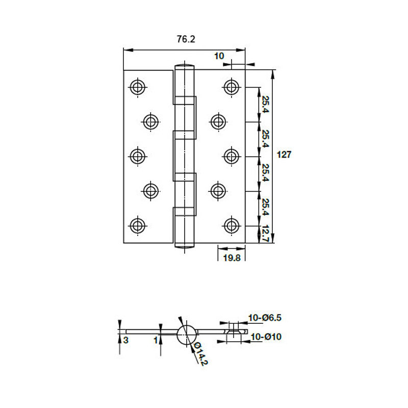 Thông số kỹ thuật bản lề Lá Hafele 489.05.027 70kg 127x76x3mm Inox 304