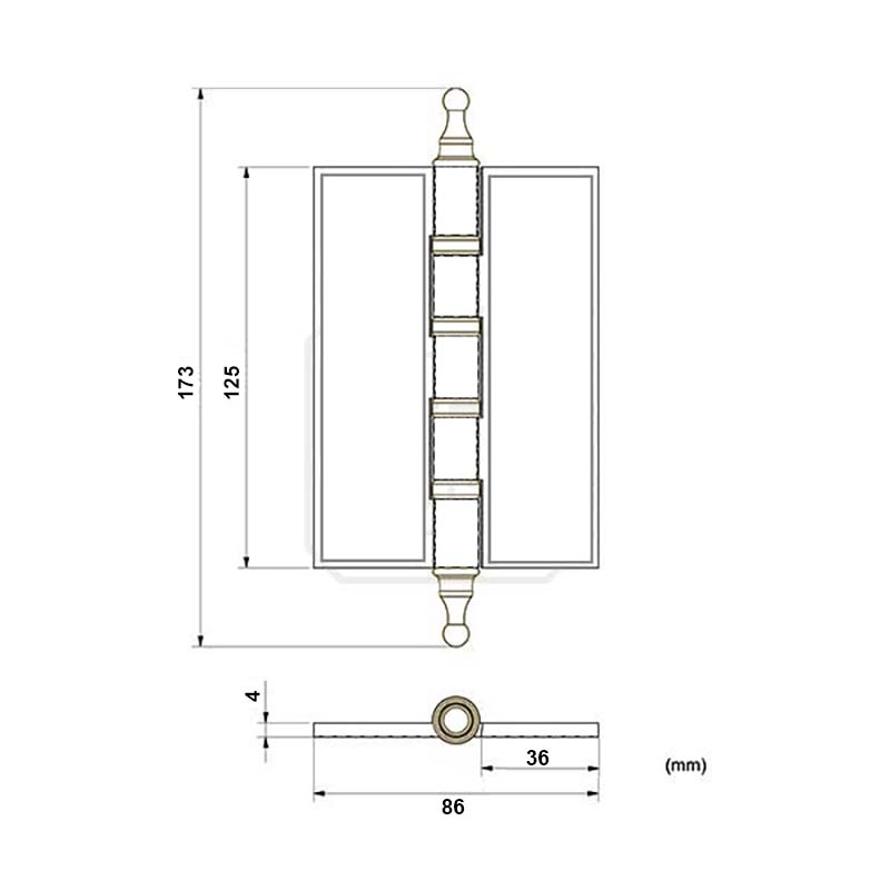 Thông số kỹ thuật bản lề SL03 dài 125mm