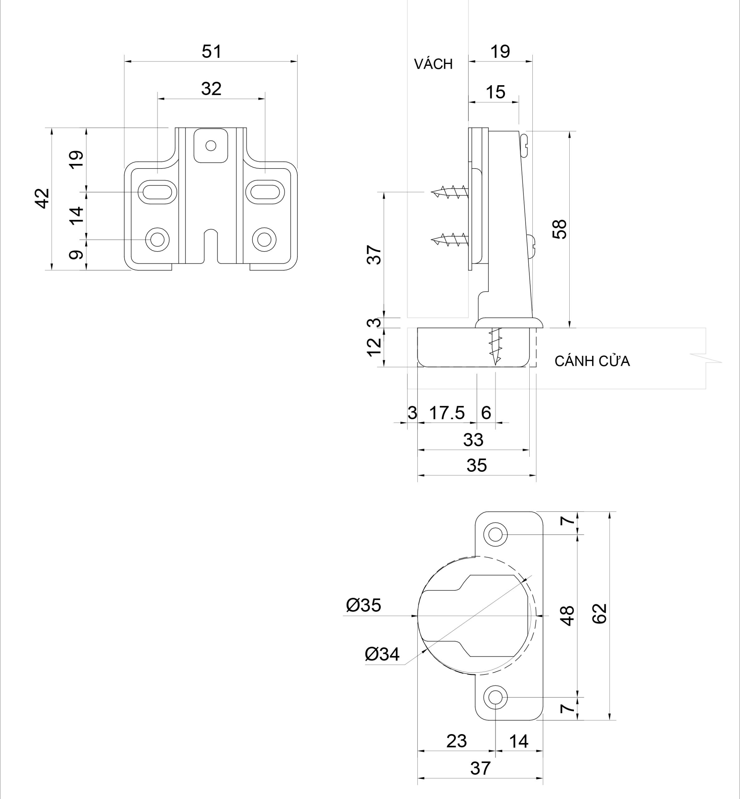 Thông số kỹ thuật bản lề bật IVAN 01261.001