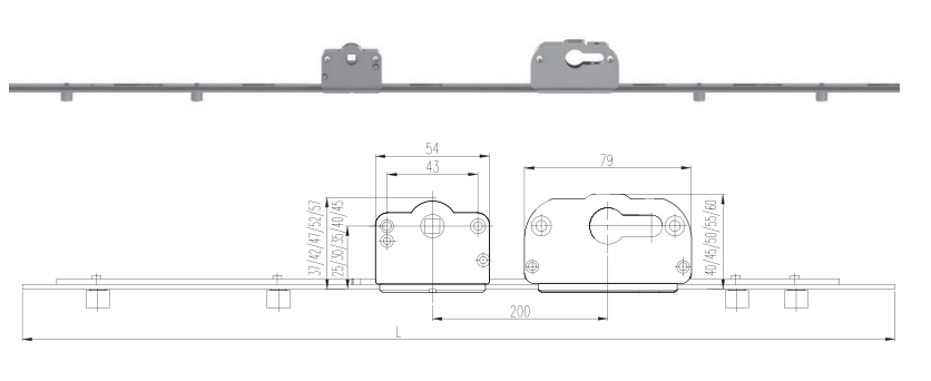 Thông số kỹ thuật bộ khóa đa điểm1800 hãng GQ ASSA ABLOY