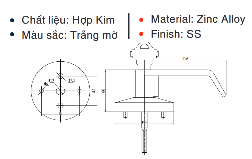 Thông số kỹ thuật khóa liên kết thanh thoát hiểm Newneo H017