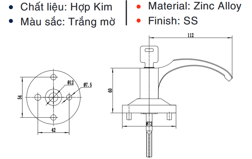 Thông số kỹ thuật khóa liên kết thanh thoát hiểm Newneo H10