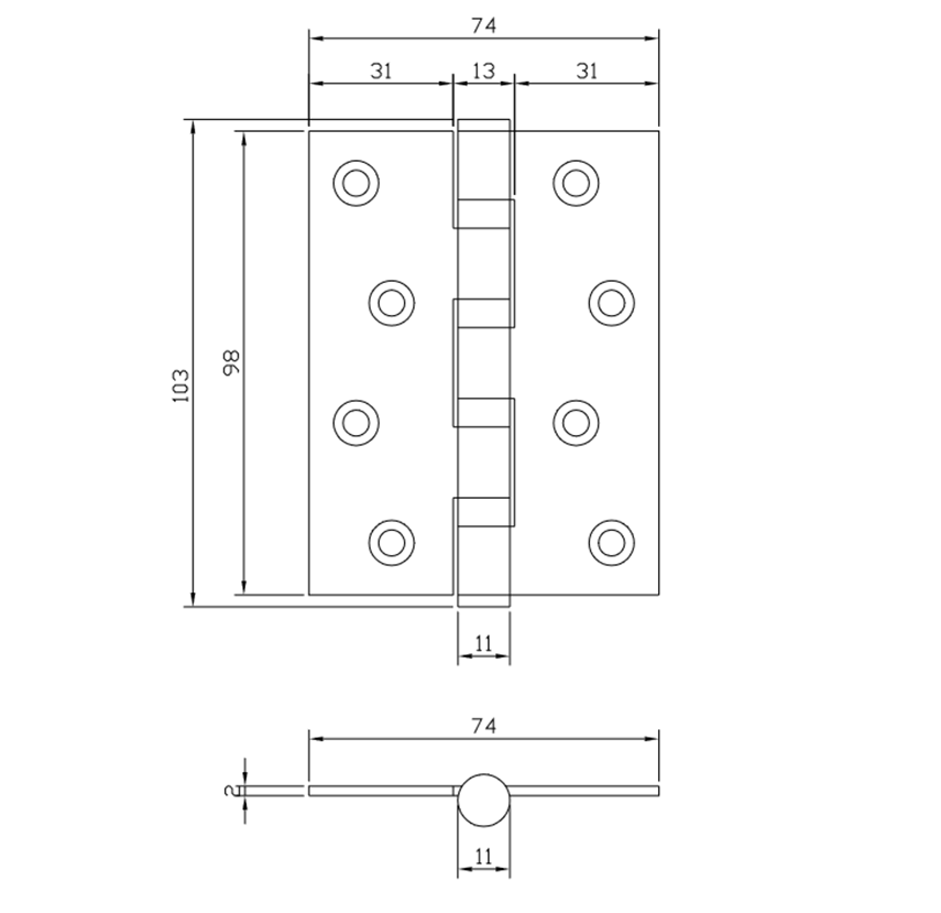 Thông số kỹ thuật bản lề cửa IVAN 43101.102 SSS