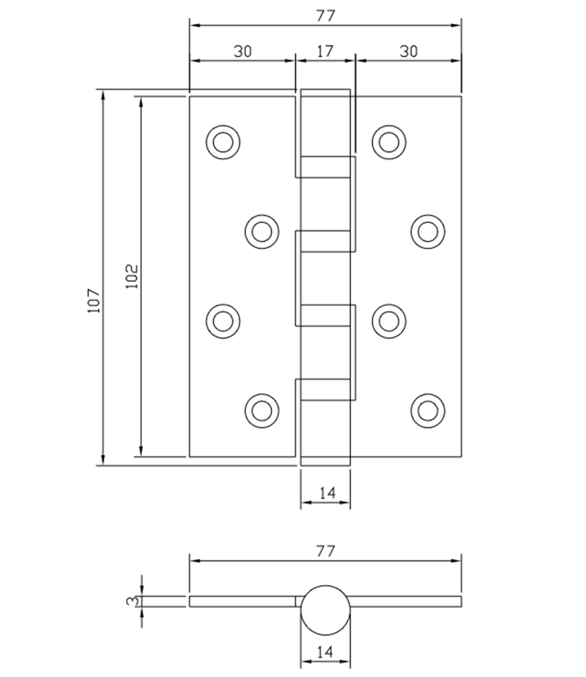 Thông số kỹ thuật bản lề cửa IVAN 43101.103 SSS