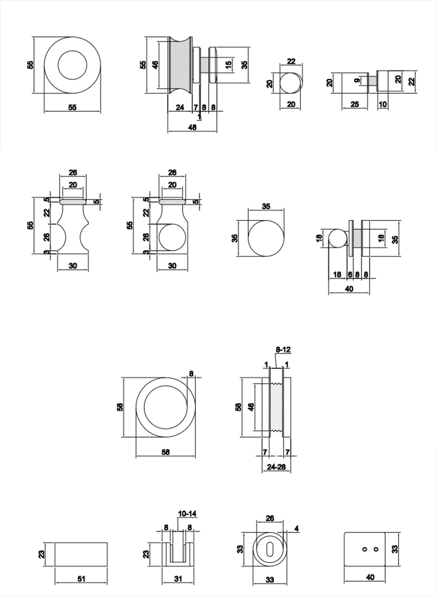 Thông số kỹ thuật bộ bánh xe kẹp kính VICKINI 67007.001 SSS