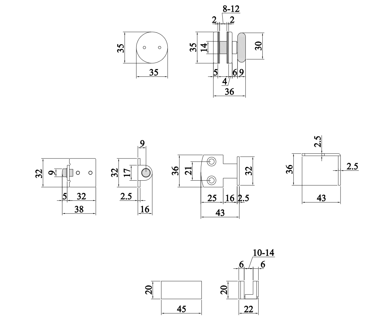 Thông số kỹ thuật bộ bánh xe kẹp kính VICKINI 67040.001 PSS