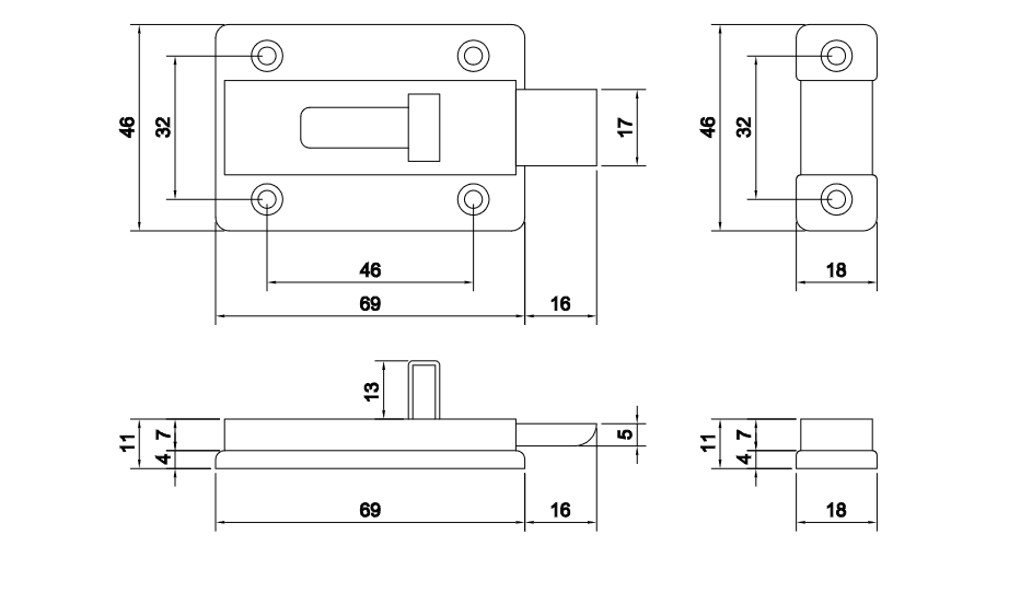 Thông số kỹ thuật chốt cửa VICKINI 46102.001 SSS