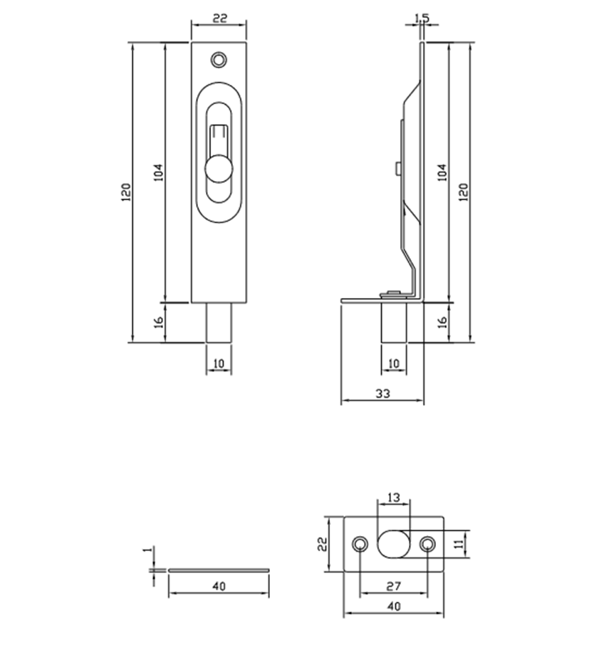 Thông số kỹ thuật chốt cửa VICKINI 46220 100 SSS